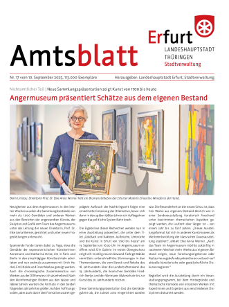 Das Amtsblatt der Landeshauptstadt Erfurt vom 10. September 2025