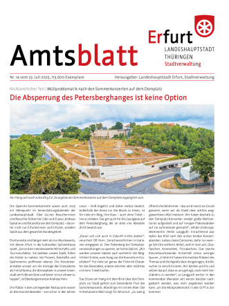 Amtsblatt Nr. 14 vom 23. Juli 2025 Amtsblatt der Landeshauptstadt Erfurt vom 23. Juli 2025