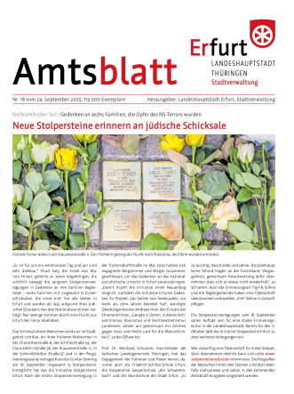 Das Amtsblatt der Landeshauptstadt Erfurt vom 24. September 2025