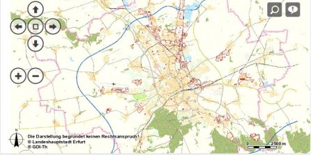 Ausschnitt einer geografischen Karte