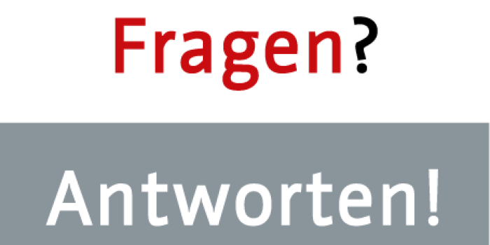 Themengrafik mit Aufschrift Fragen Antworten