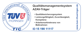 TÜV Zertifikat AZAV für die Volkshochschule Erfurt