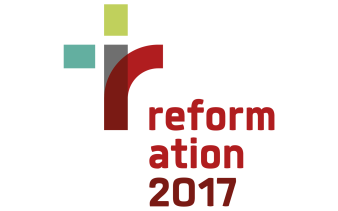 Grafik: Reformation 2017 © Reformationsjubiläum 2017 e. V. Wort-Bild-Marke mit Aufschrift Reformation 2017 und dem einzelnen Buchstaben R.