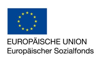 Wort-Bild-Marke mit Schriftzug Europäische Union und Europäischer Sozialfonds und blauer Flagge mit Sternen