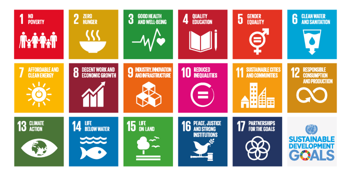 Foto: The Sustainable Development Goals (SDGs) Logo © Vereinte Nationen Farbig gestaltetes Logo in siebzehn Einzelteilen