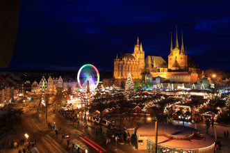 Weihnachtsmarkt II Erfurter Weihnachtsmarkt vor dem Ensemble von Dom und Severi
