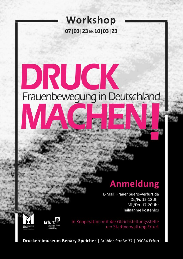 typografisches Plakat zum Workshop "Druck machen!"