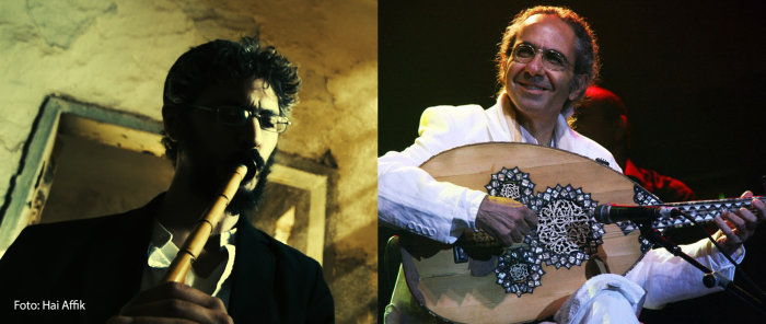 Yiddish Summer Weimar goes Erfurt 2017 – Yair Dalal & Yagel Haroush Abgebildet sind die zwei Musiker, Yagel Haroush und Yair Dalal, mit Ihren Instrumenten.