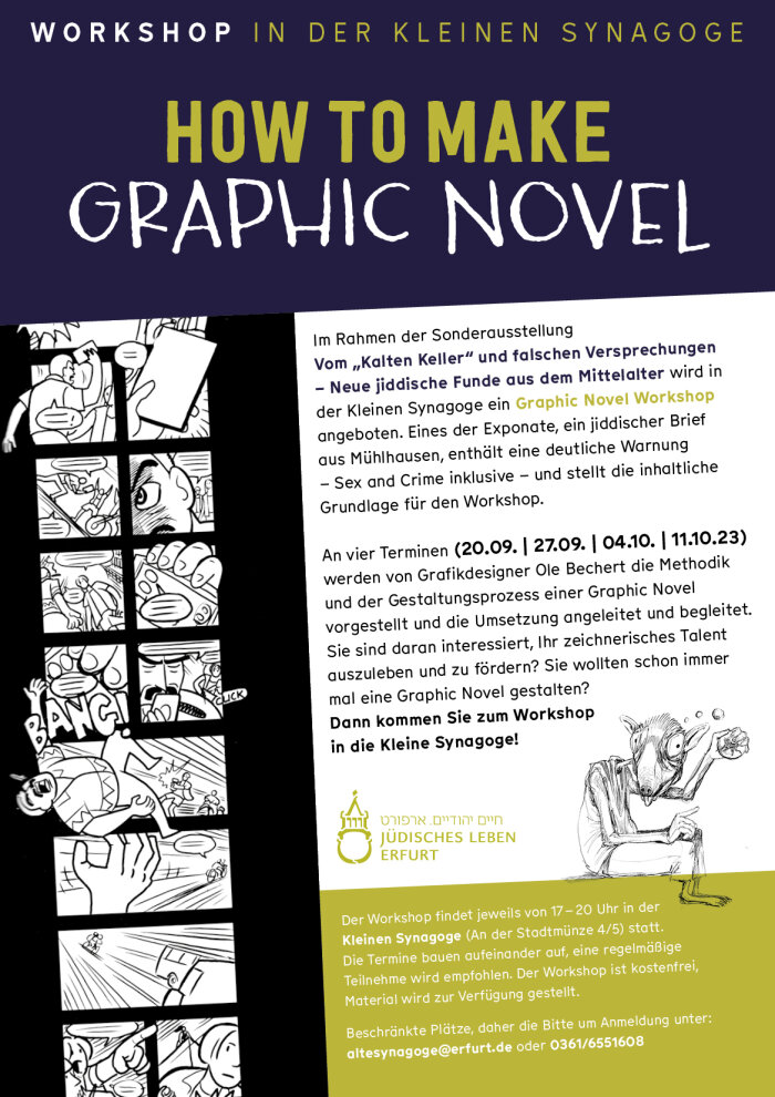 „Graphic Novel“ Workshop in der Kleinen Synagoge Plakat zum Workshop