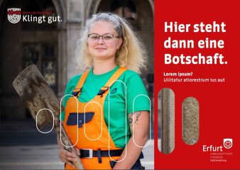 Die Grafik zeigt ein Beispiel für ein mögliches Plakat im Rahmen der Personalmarketingkampagne.