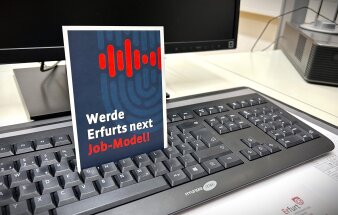 Foto: © Stadtverwaltung Erfurt Die Grafik wirbt für den Job-Model Aufruf im Rahmen der HR-Kampagne.
