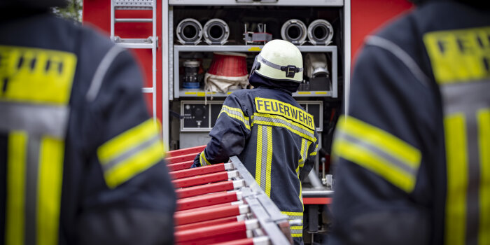 Foto: Grundlehrgang Feuerwehr 2023 © Stadtverwaltung Erfurt Schnappschuss aus dem Grundlehrgang des mittleren und gehobenen feuerwehrtechnischen Dienstes 2023