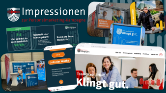 Powerpoint-Folie mit verschiedenen Bild-Impressionen der Personalmarketingkampagne
