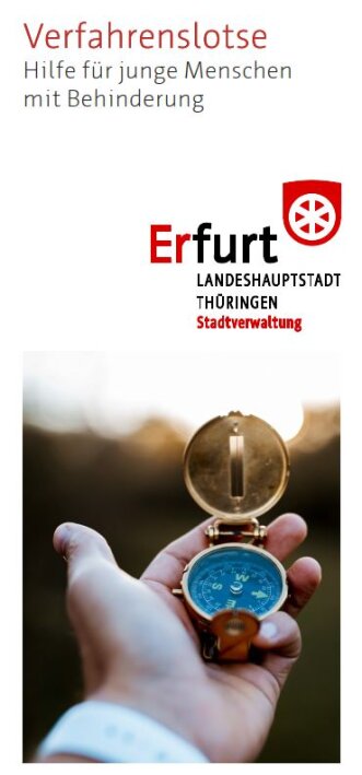 Deckblatt Flyer: Verfahrenslotse – Hilfe für junge Menschen mit Behinderung