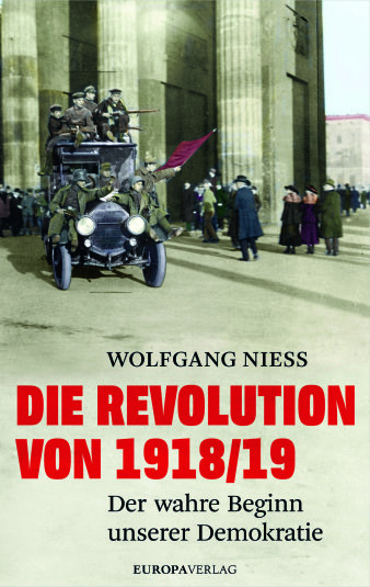 Titelbild eines Buches mit fahneschwenkenden Soldaten auf einem Auto