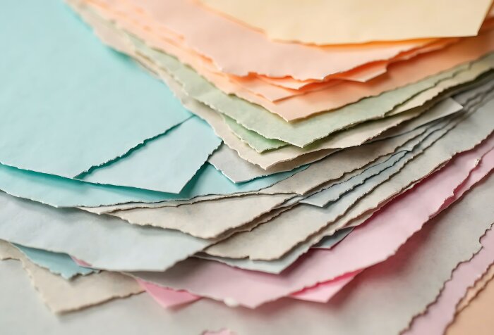 Geschöpftes Papier Ein Stapel geschöpftes Papier
